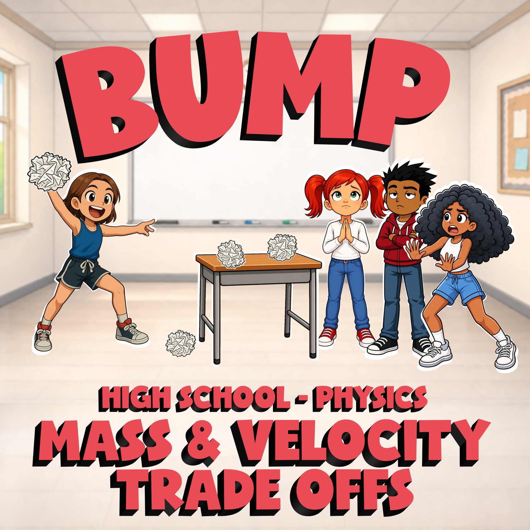 Mass & Velocity Trade Offs BUMP Science Game - No Prep Physics Review Activity