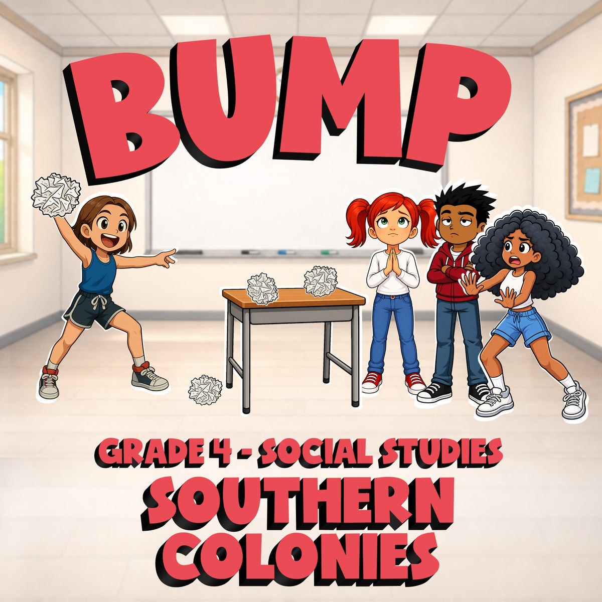 Southern Colonies BUMP Socials Game - No Prep Grade 4 Review Activity