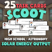 Solar Energy Output SCOOT TASK CARDS Science Game - No Prep Astronomy Review