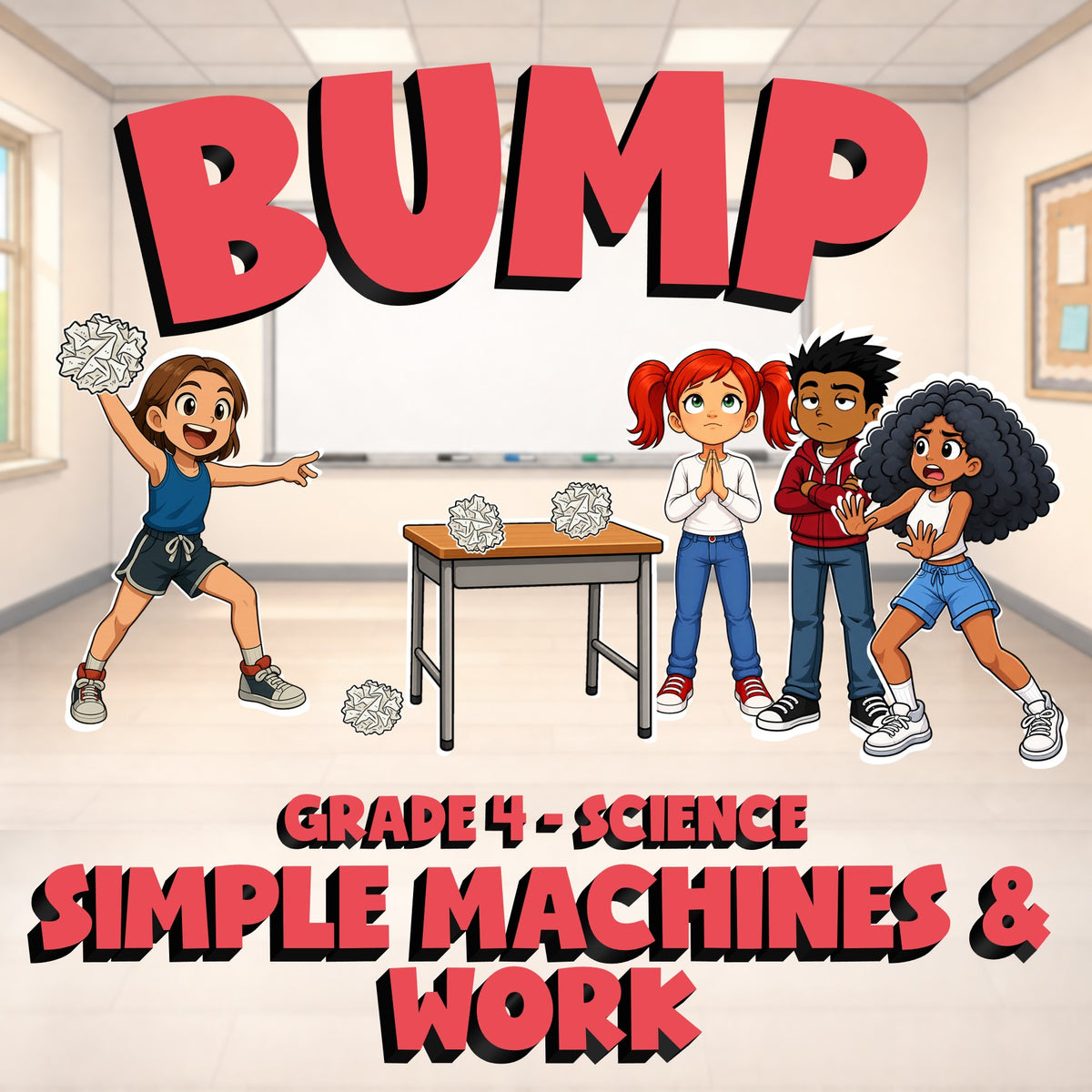 Simple Machines & Work BUMP Science Game - No Prep Grade 4 Review Activity