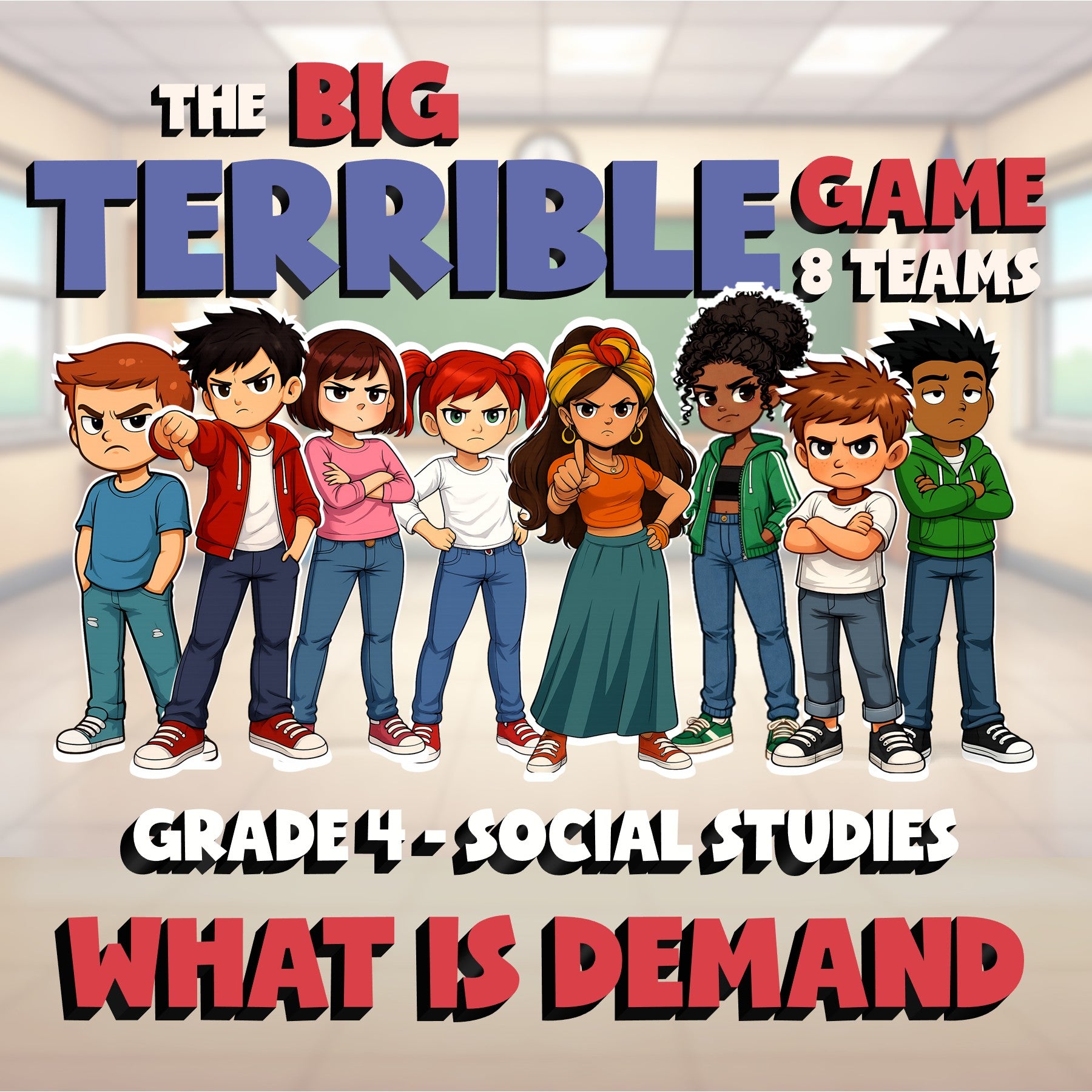 What Is Demand BIG TERRIBLE GAME - No Prep Grade 4 Socials Review Activity