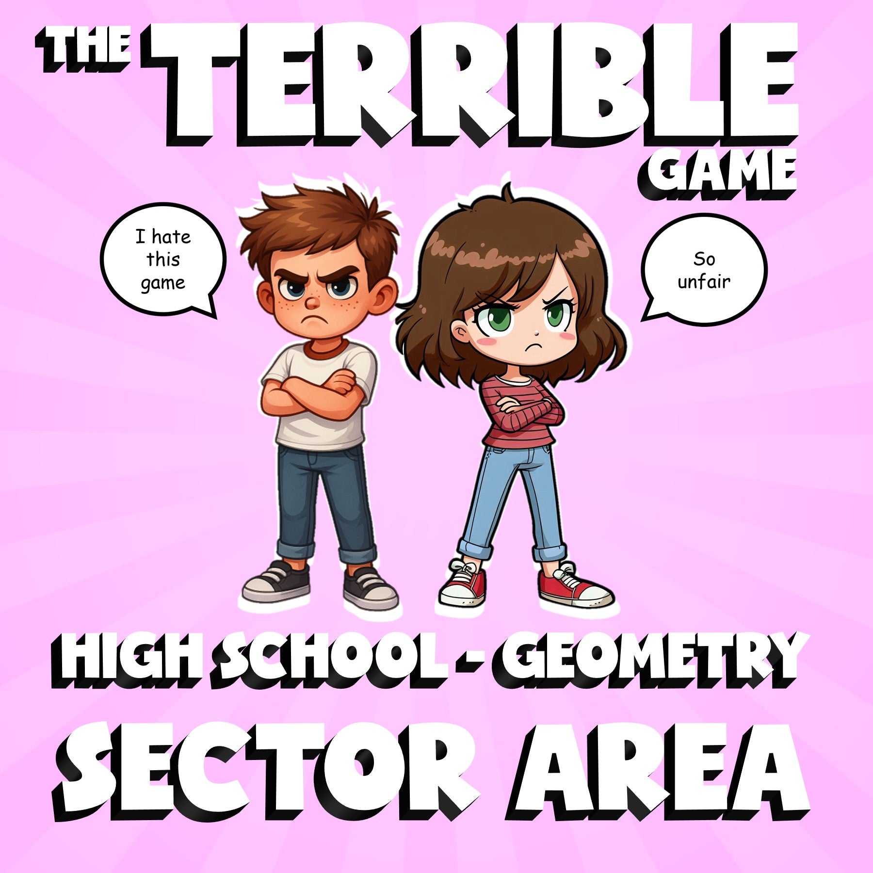 Sector Area THE TERRIBLE GAME - No Prep Geometry Math Review Activity