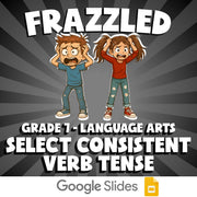 Select Consistent Verb Tense FRAZZLED ELA Game - No Prep Grade 7 Review Activity