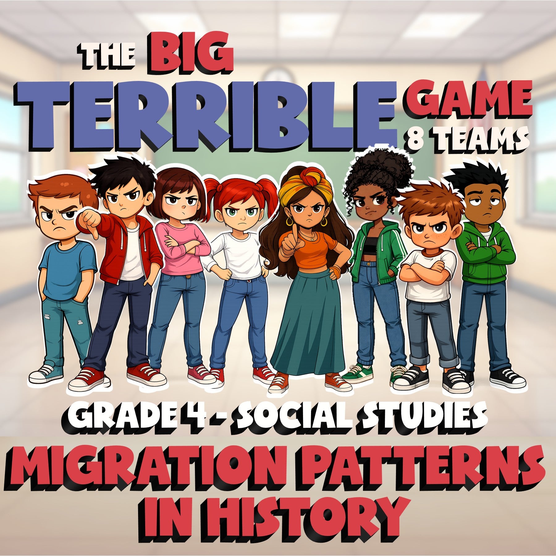 Migration Patterns in History BIG TERRIBLE GAME - No Prep Grade 4 Socials Review