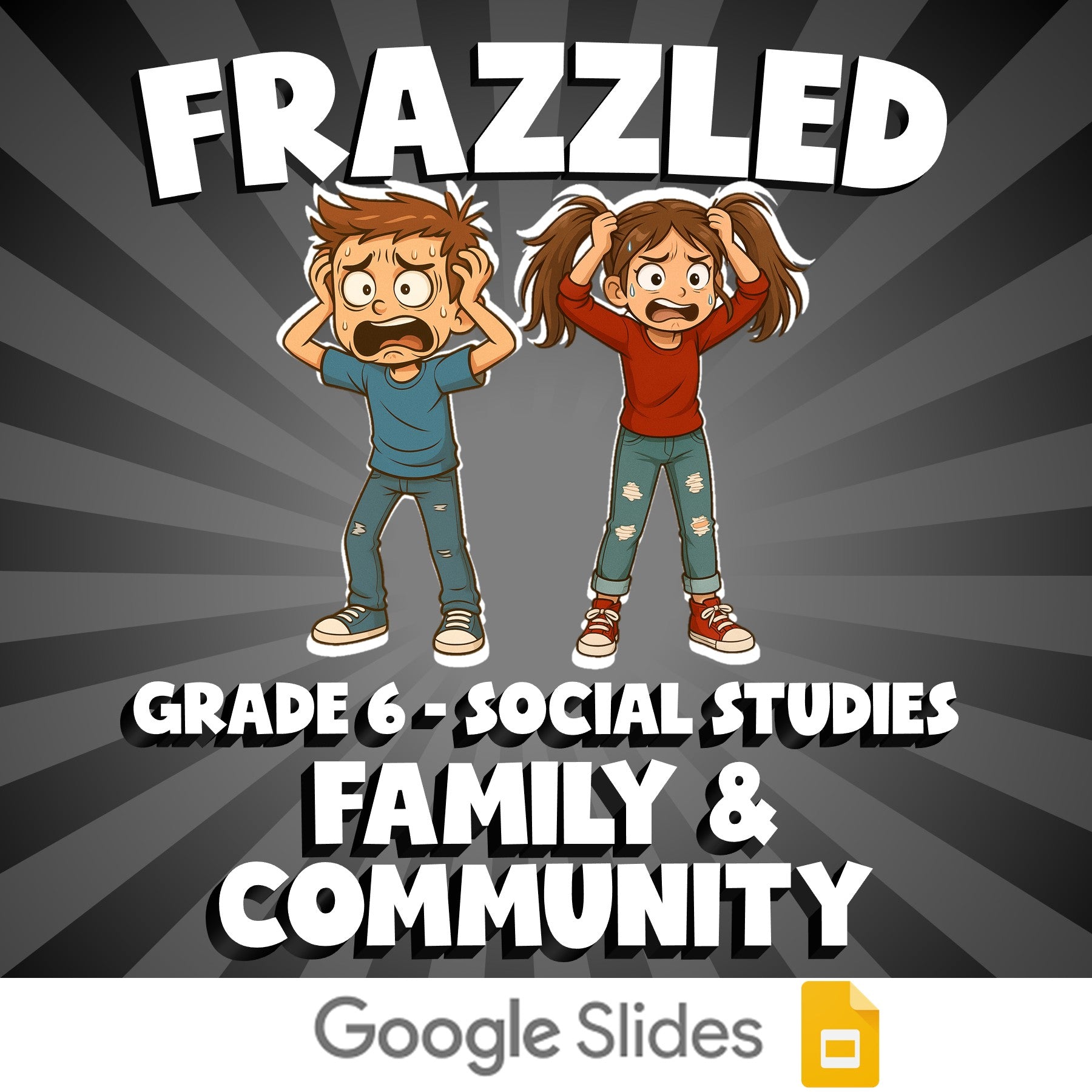 Family & Community FRAZZLED Socials Game - No Prep Grade 6 Review Activity