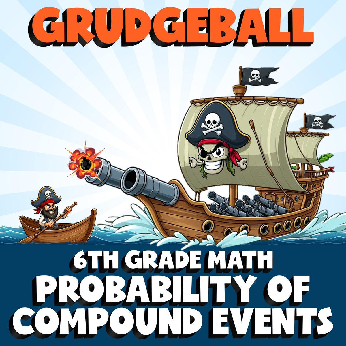 Probability of Compound Events GRUDGEBALL Math Game - No Prep Grade 6 Review