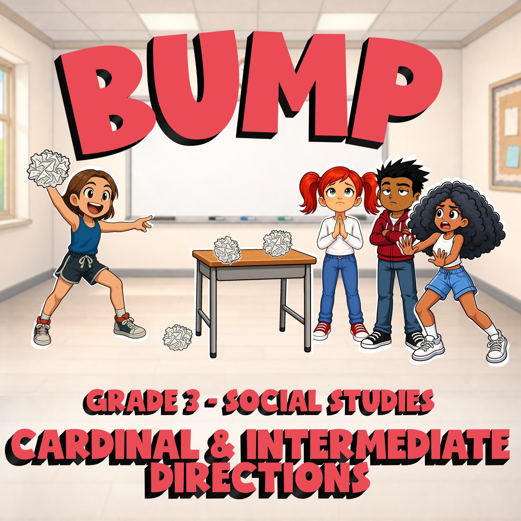 Cardinal & Intermediate Directions BUMP Socials Game - No Prep Grade 3 Review