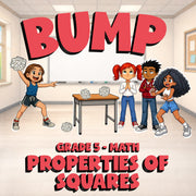 Properties of Squares BUMP Math Game - No Prep Grade 5 Review Activity