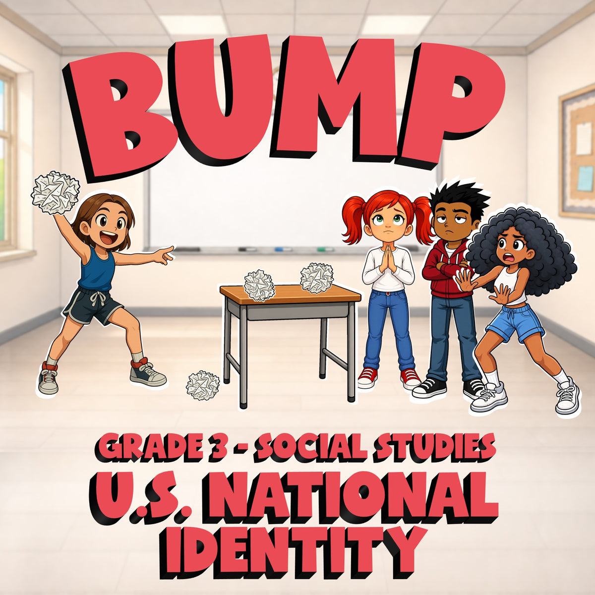 U.S. National Identity BUMP Socials Game - No Prep Grade 3 Review Activity