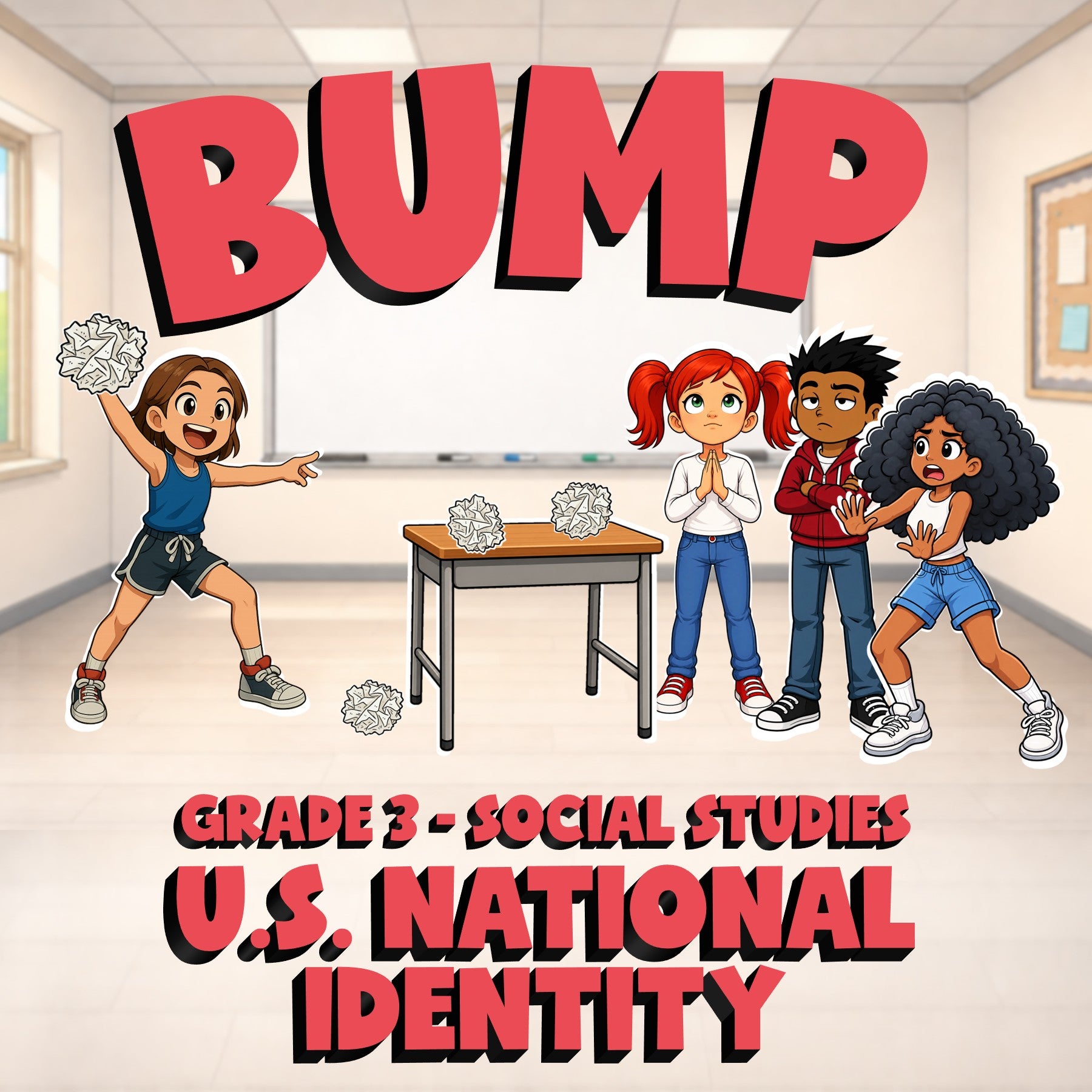 U.S. National Identity BUMP Socials Game - No Prep Grade 3 Review Activity