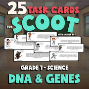 DNA & Genes SCOOT TASK CARDS Science Game - No Prep Grade 7 Review Activity
