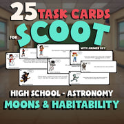 Moons & Habitability SCOOT TASK CARDS Science Game - No Prep Astronomy Review