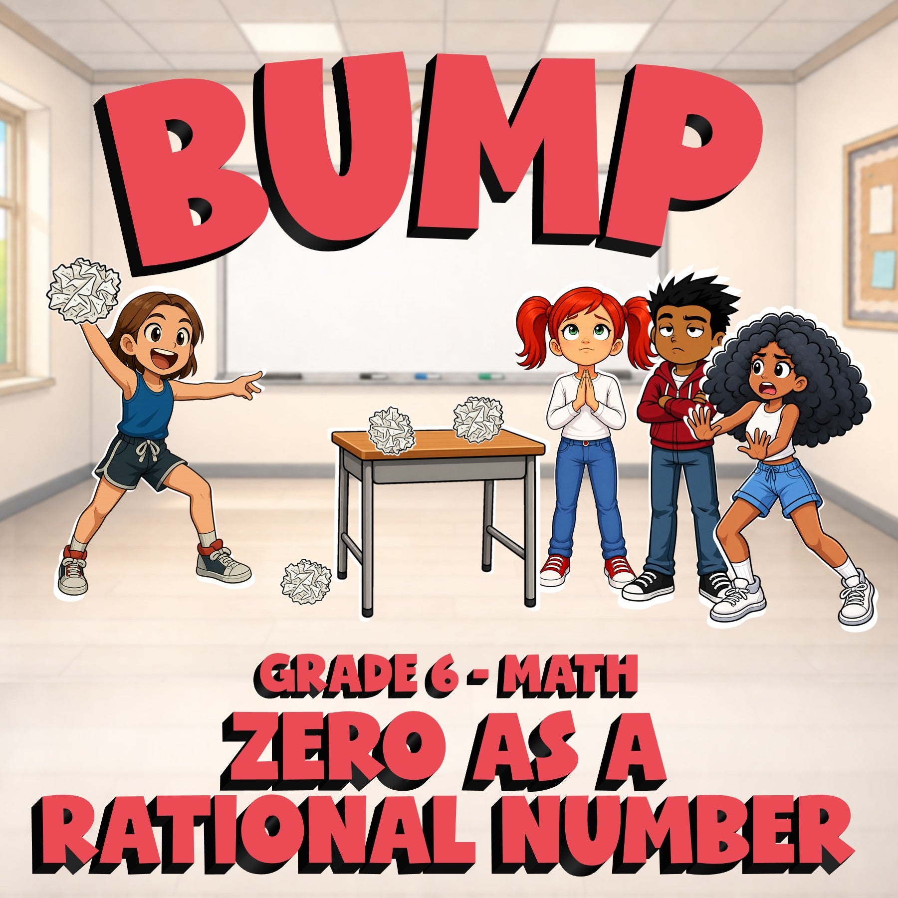 Zero as a Rational Number BUMP Math Game - No Prep Grade 6 Review Activity