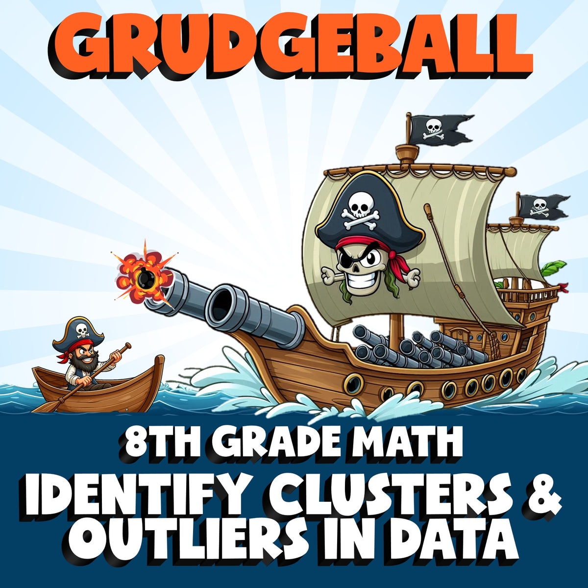 Identify Clusters & Outliers in Data GRUDGEBALL Math Game - No Prep Grade 8