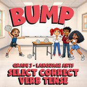 Select Correct Verb Tense BUMP ELA Game - No Prep Grade 3 Review Activity