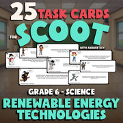 Renewable Energy Technologies SCOOT TASK CARDS Science Game - No Prep Grade 6