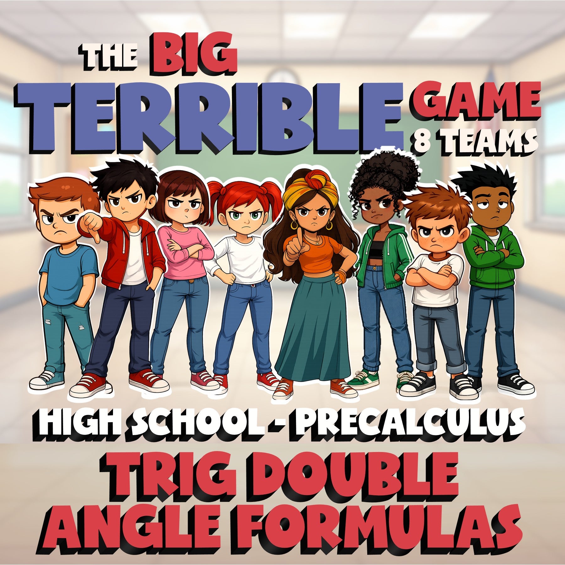 Trig Double Angle Formulas BIG TERRIBLE GAME - No Prep PreCalculus Math Review