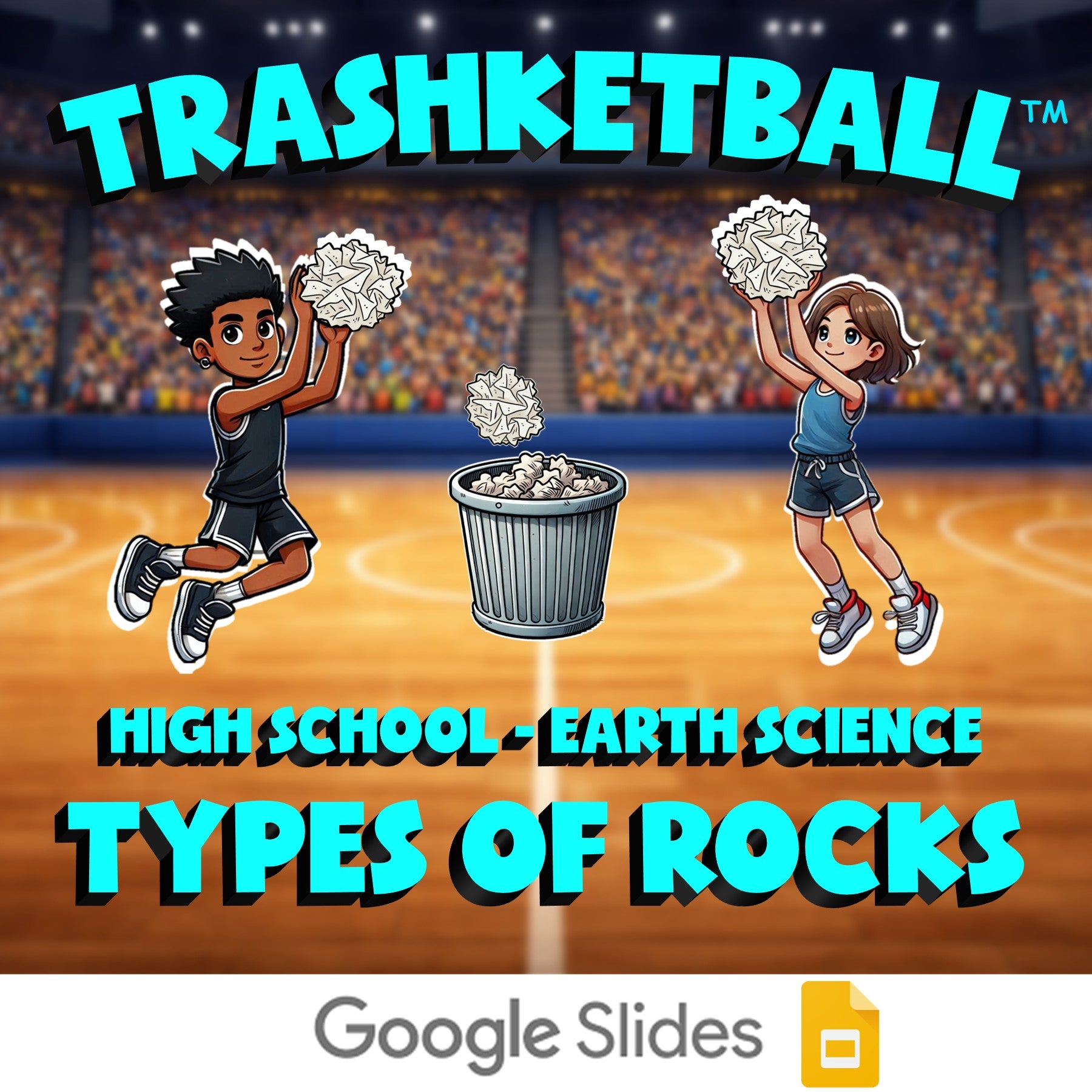 Types of Rocks TRASHKETBALL Game - No Prep Earth Science Review Activity