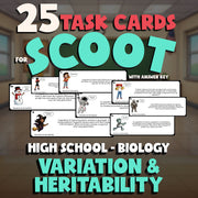 Variation & Heritability SCOOT TASK CARDS Science Game - No Prep Biology Review