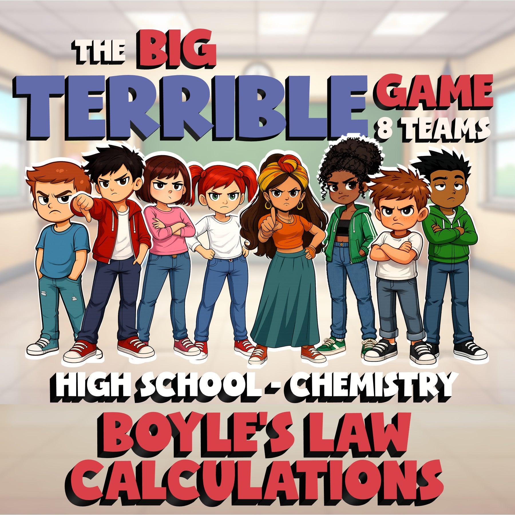 Boyle’s Law Calculations BIG TERRIBLE GAME - No Prep Chemistry Science Review