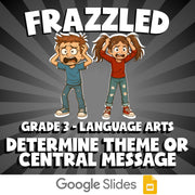 Determine Theme or Central Message FRAZZLED ELA Game - No Prep Grade 3 Review