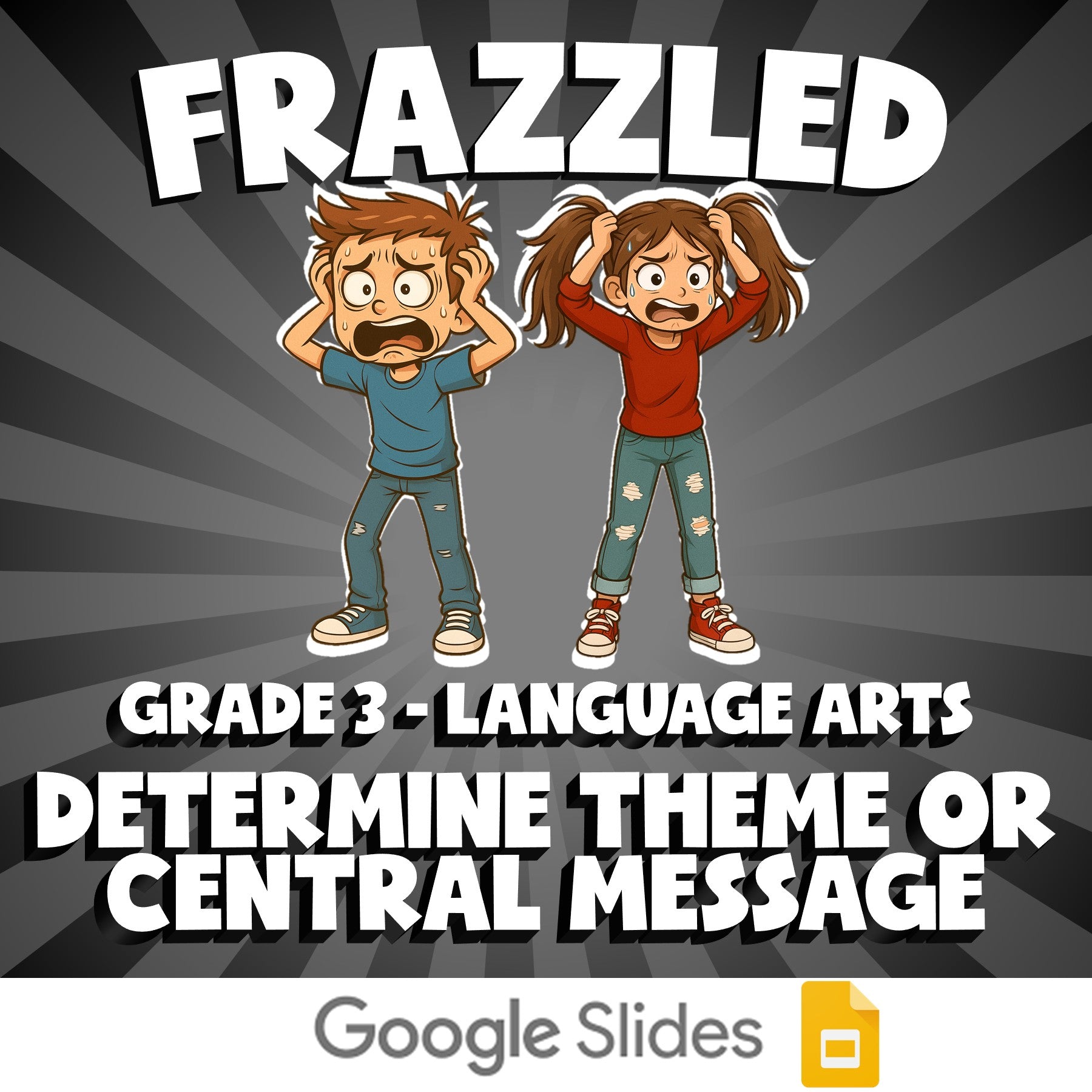 Determine Theme or Central Message FRAZZLED ELA Game - No Prep Grade 3 Review