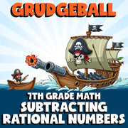Subtracting Rational Numbers GRUDGEBALL Math Game - No Prep Grade 7 Review