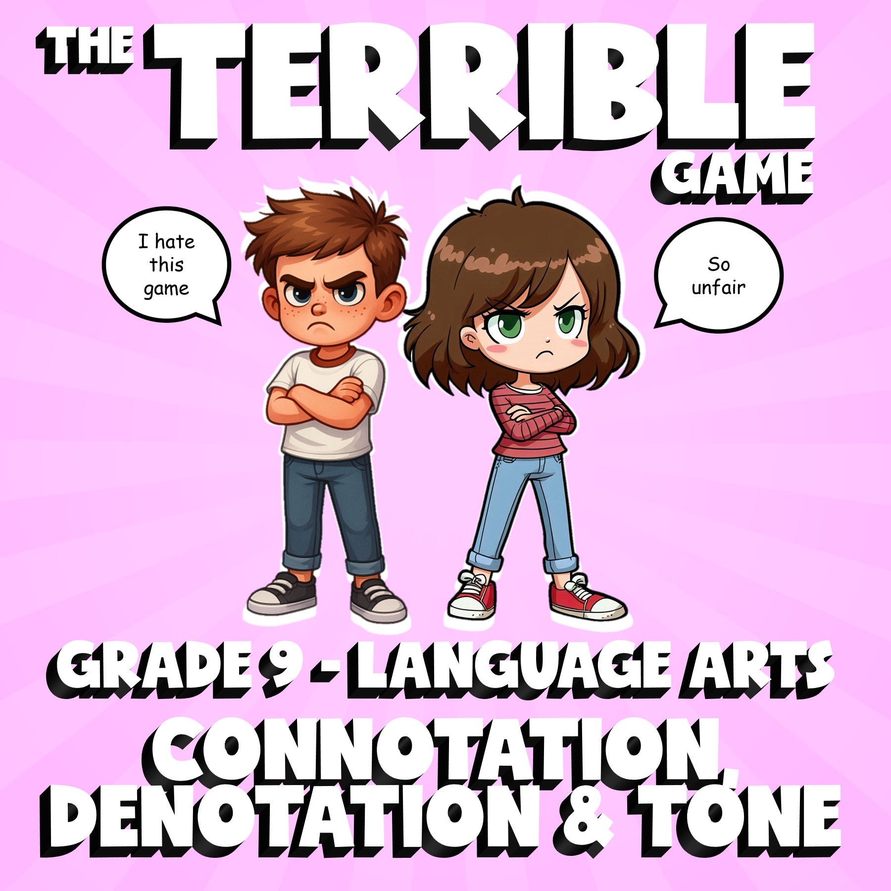 Connotation, Denotation & Tone THE TERRIBLE GAME - No Prep Grade 9 ELA Review