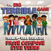 Passé Composé être Verbs BIG TERRIBLE GAME - No Prep French Exercise Activity