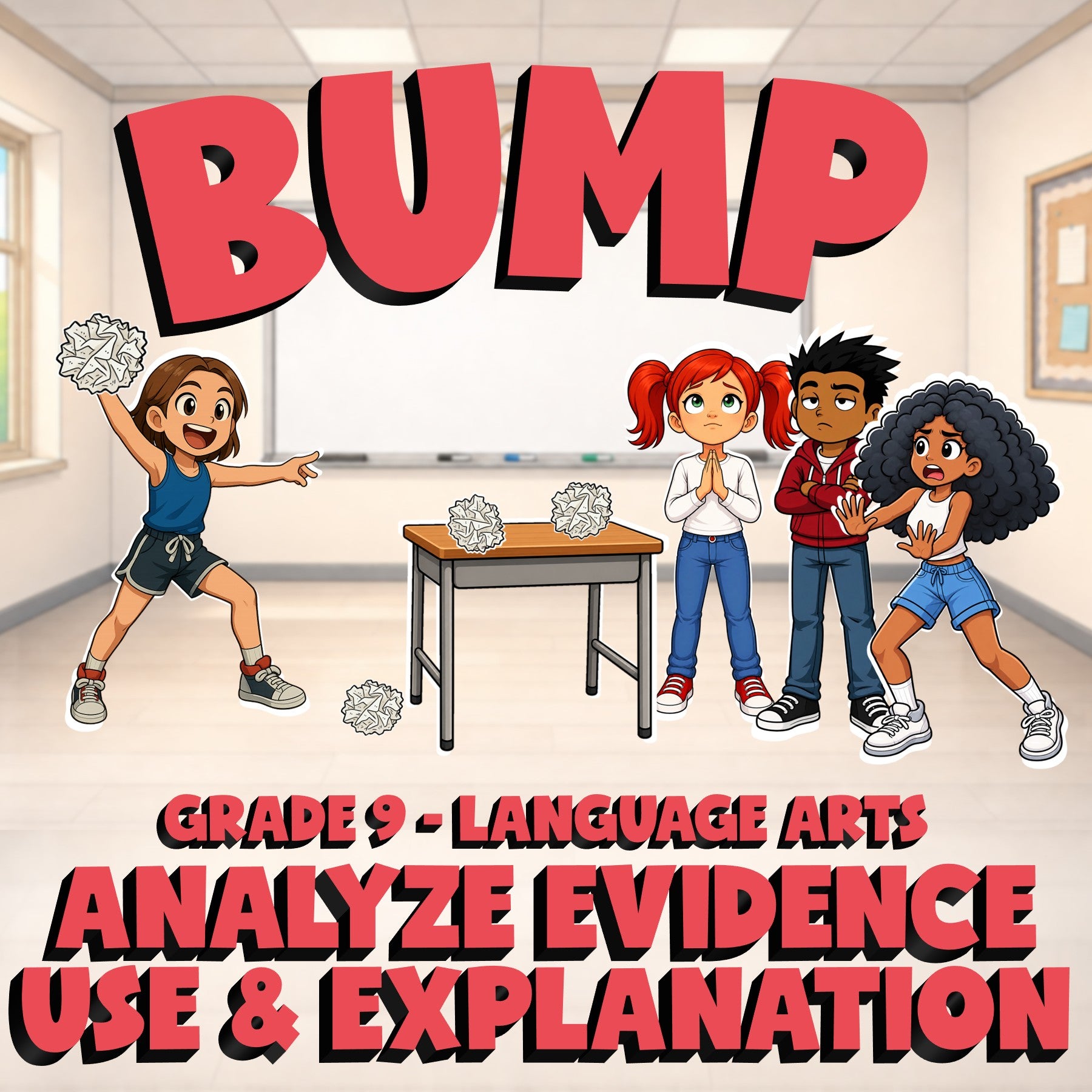 Analyze Evidence Use & Explanation BUMP ELA Game - No Prep Grade 9 Review
