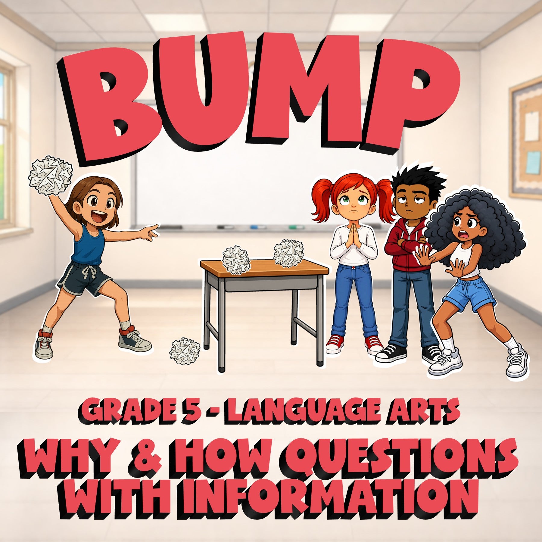 Why & How Questions with Information BUMP ELA Game - No Prep Grade 5 Review