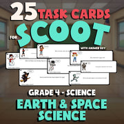 Earth & Space Science SCOOT TASK CARDS Science Game - No Prep Grade 4 Review