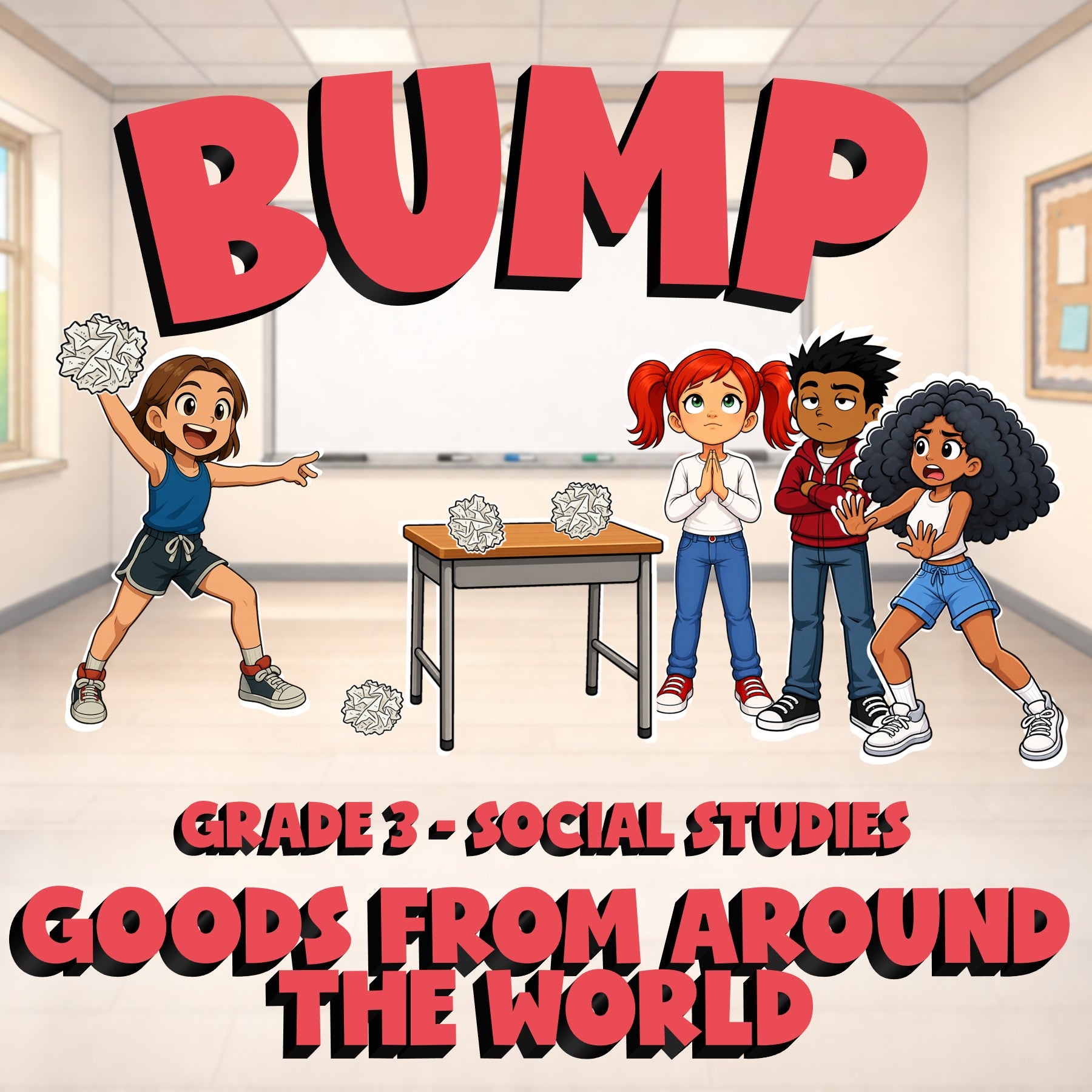 Goods from Around the World BUMP Socials Game - No Prep Grade 3 Review Activity