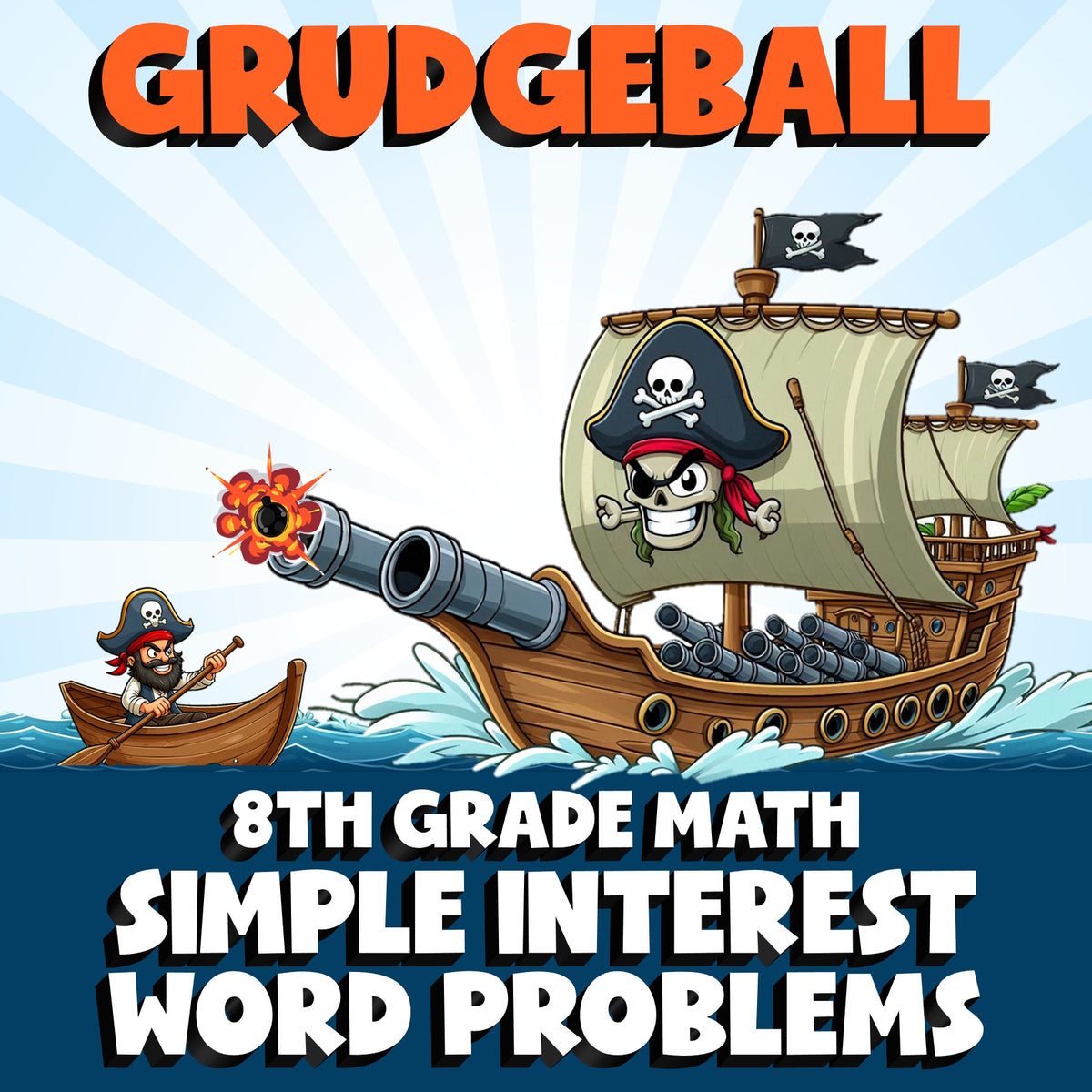 Simple Interest Word Problems GRUDGEBALL Math Game - No Prep Grade 8 Review