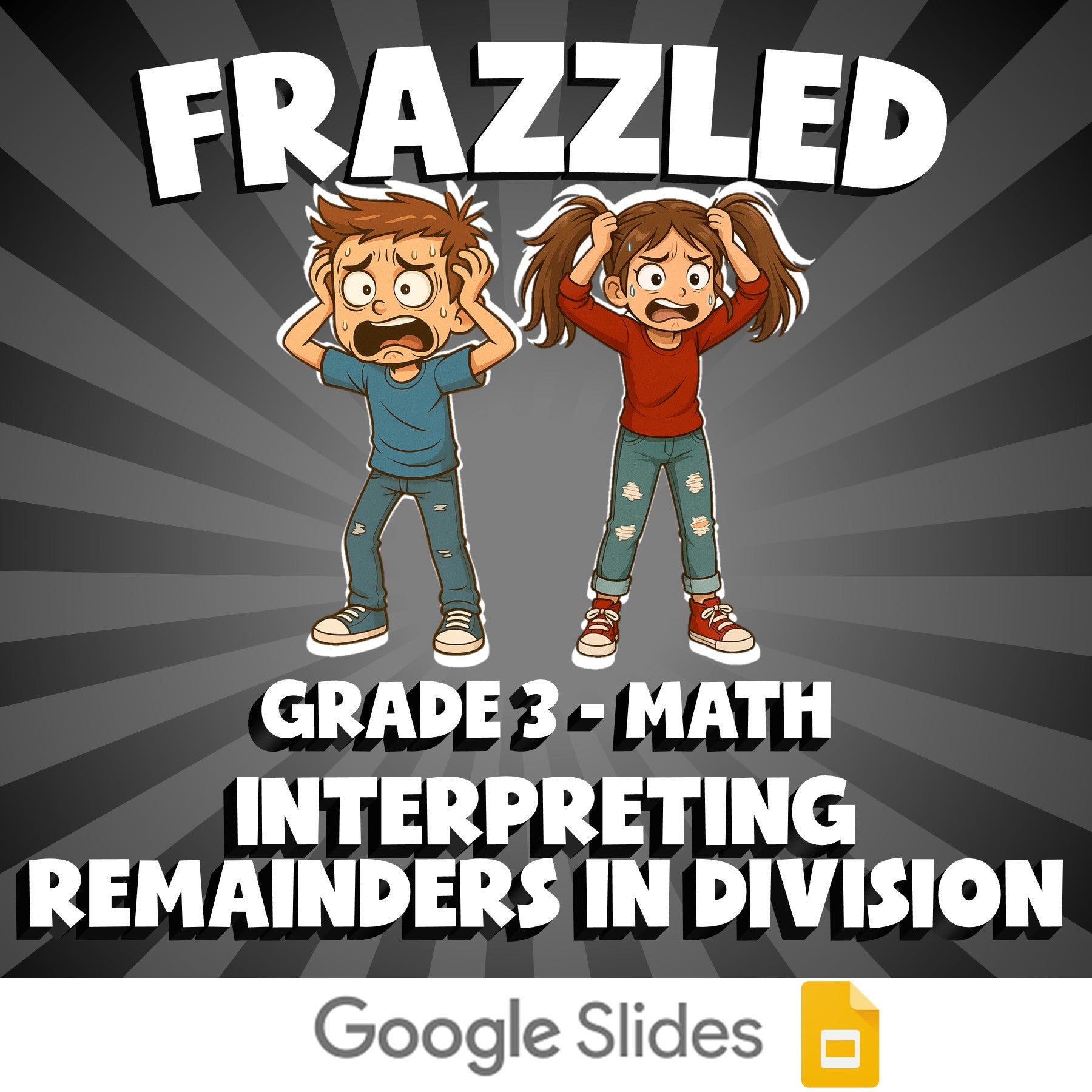 Interpreting Remainders in Division FRAZZLED Math Game - No Prep Grade 3 Review