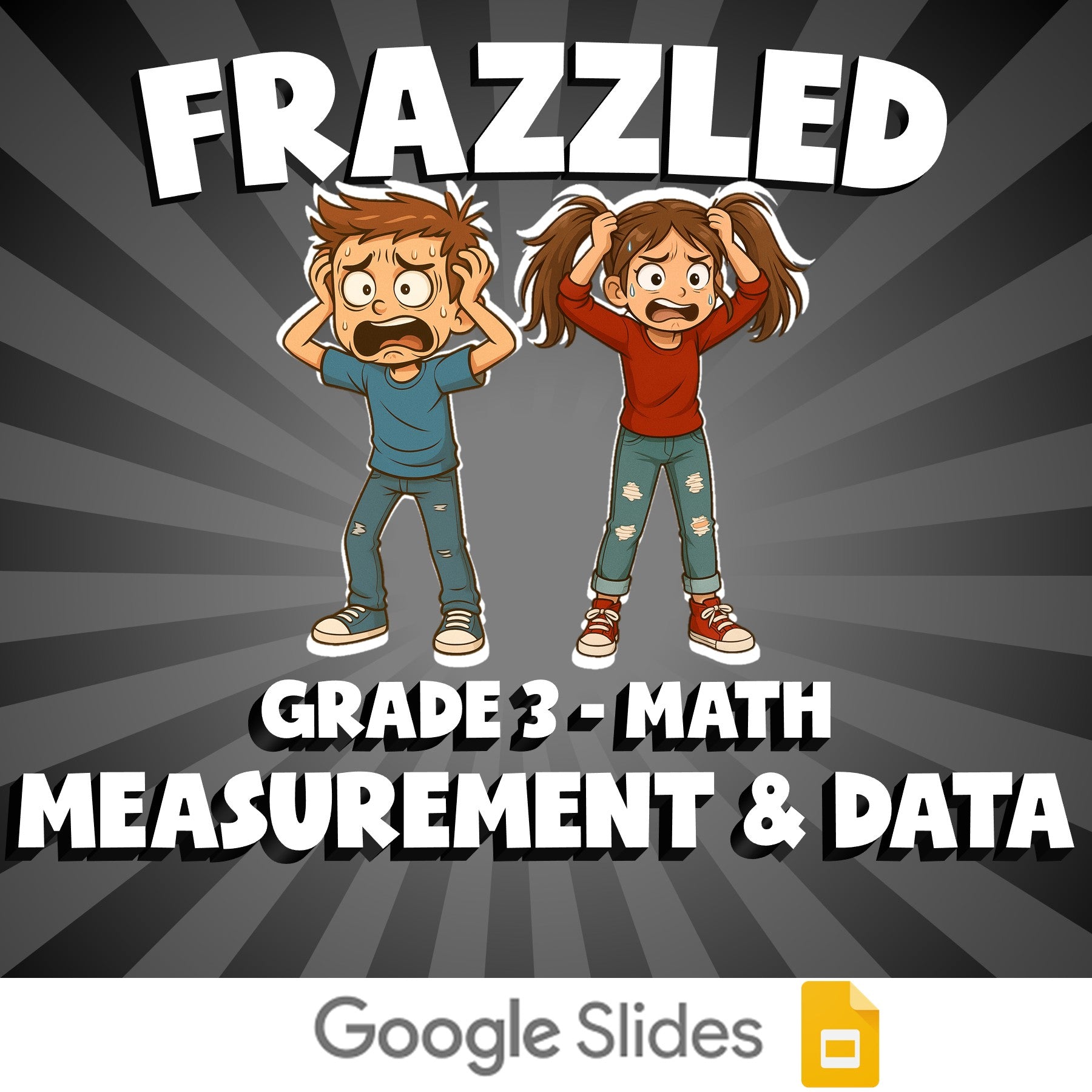 Measurement & Data FRAZZLED Math Game - No Prep Grade 3 Review Activity