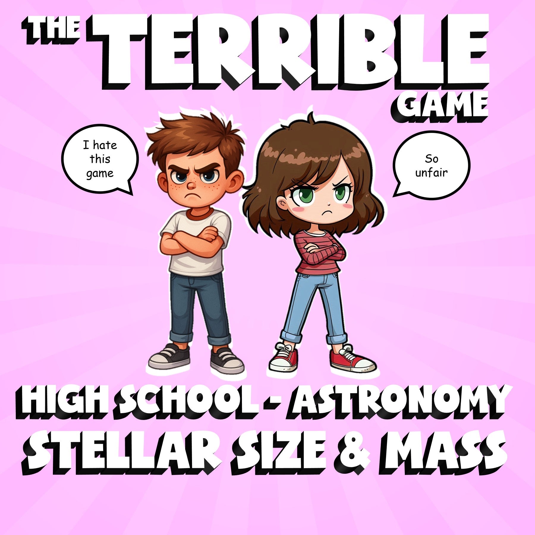 Stellar Size & Mass THE TERRIBLE GAME - No Prep Astronomy Science Review