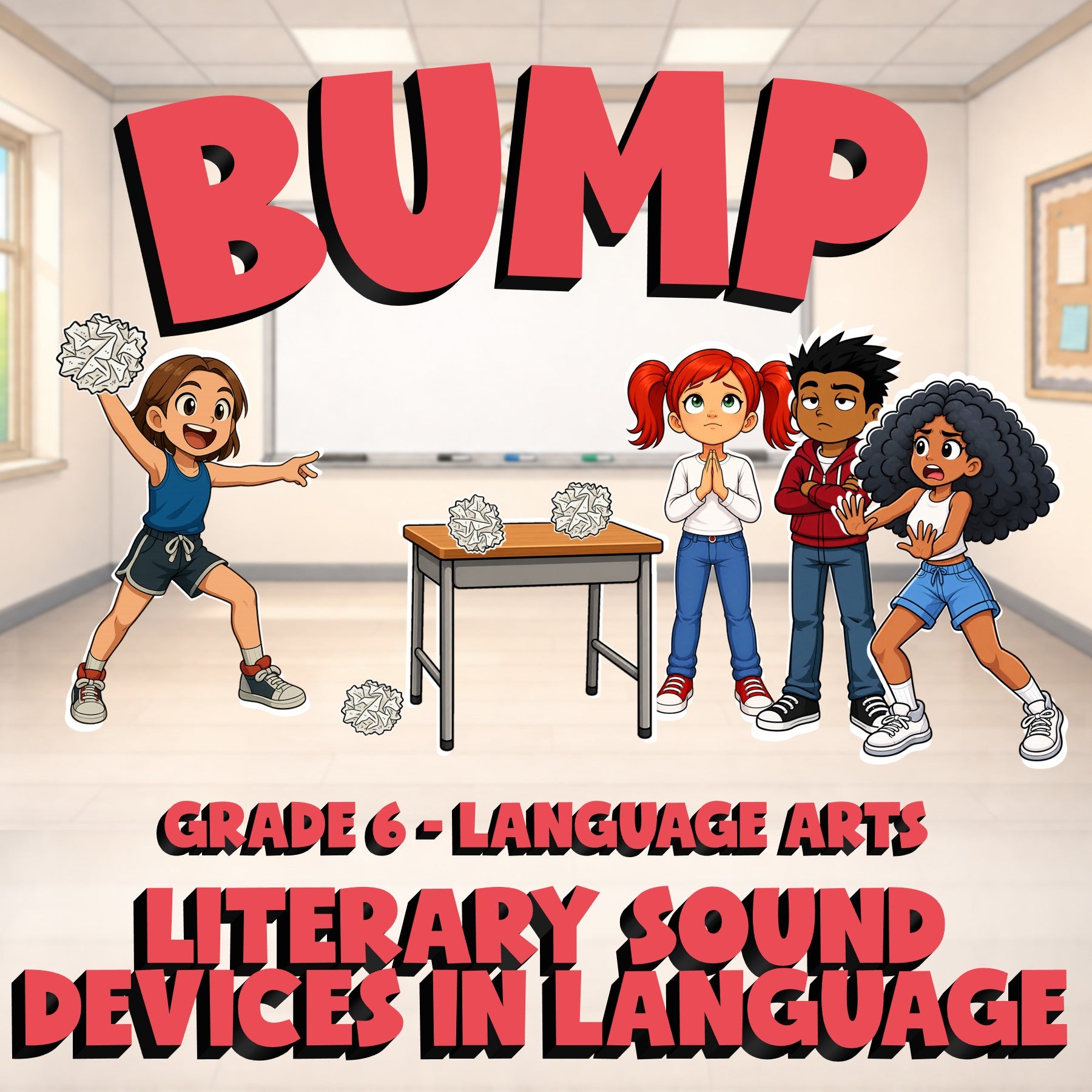 Literary Sound Devices in Language BUMP ELA Game - No Prep Grade 6 Review