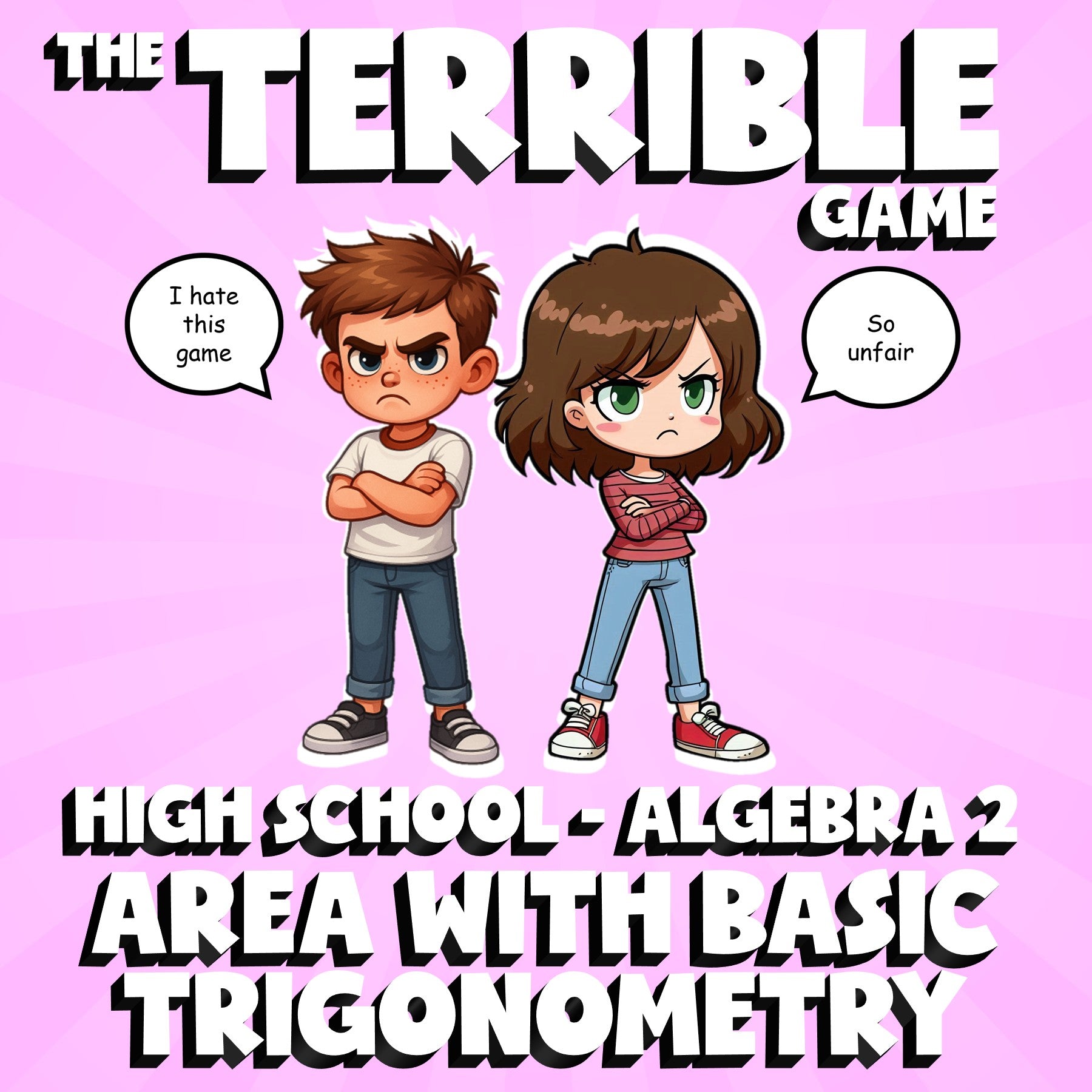 Area with Basic Trigonometry THE TERRIBLE GAME - No Prep Algebra 2 Math Review