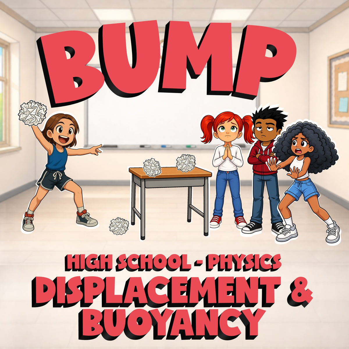 Displacement & Buoyancy BUMP Science Game - No Prep Physics Review Activity