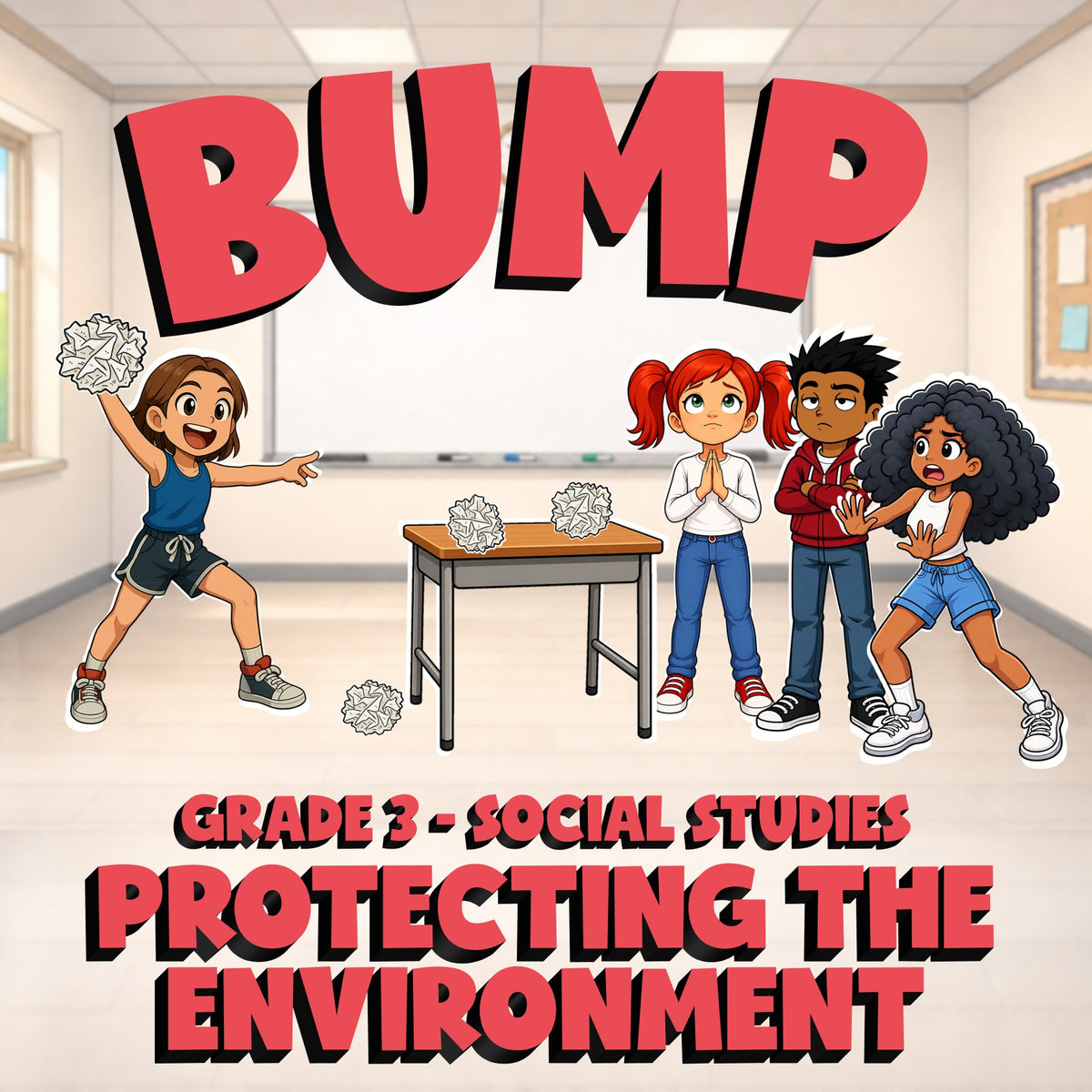 Protecting the Environment BUMP Socials Game - No Prep Grade 3 Review Activity