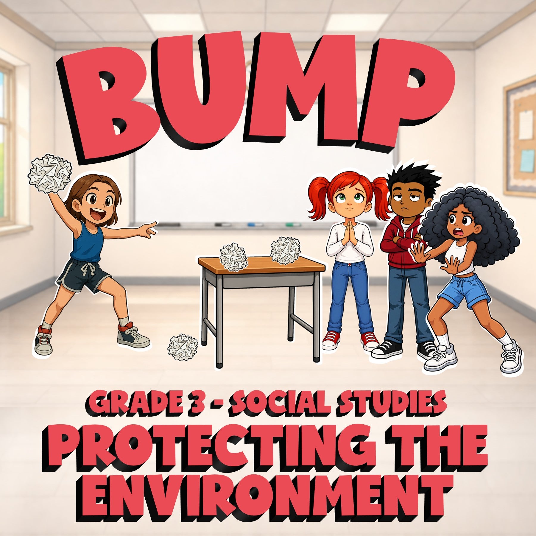 Protecting the Environment BUMP Socials Game - No Prep Grade 3 Review Activity