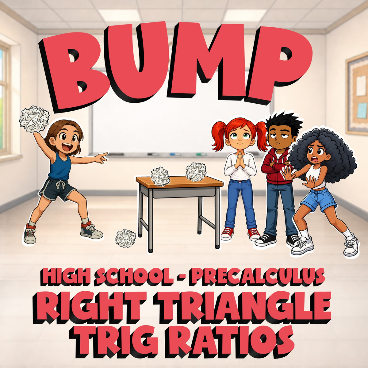 Right Triangle Trig Ratios BUMP Math Game - No Prep PreCalculus Review Activity