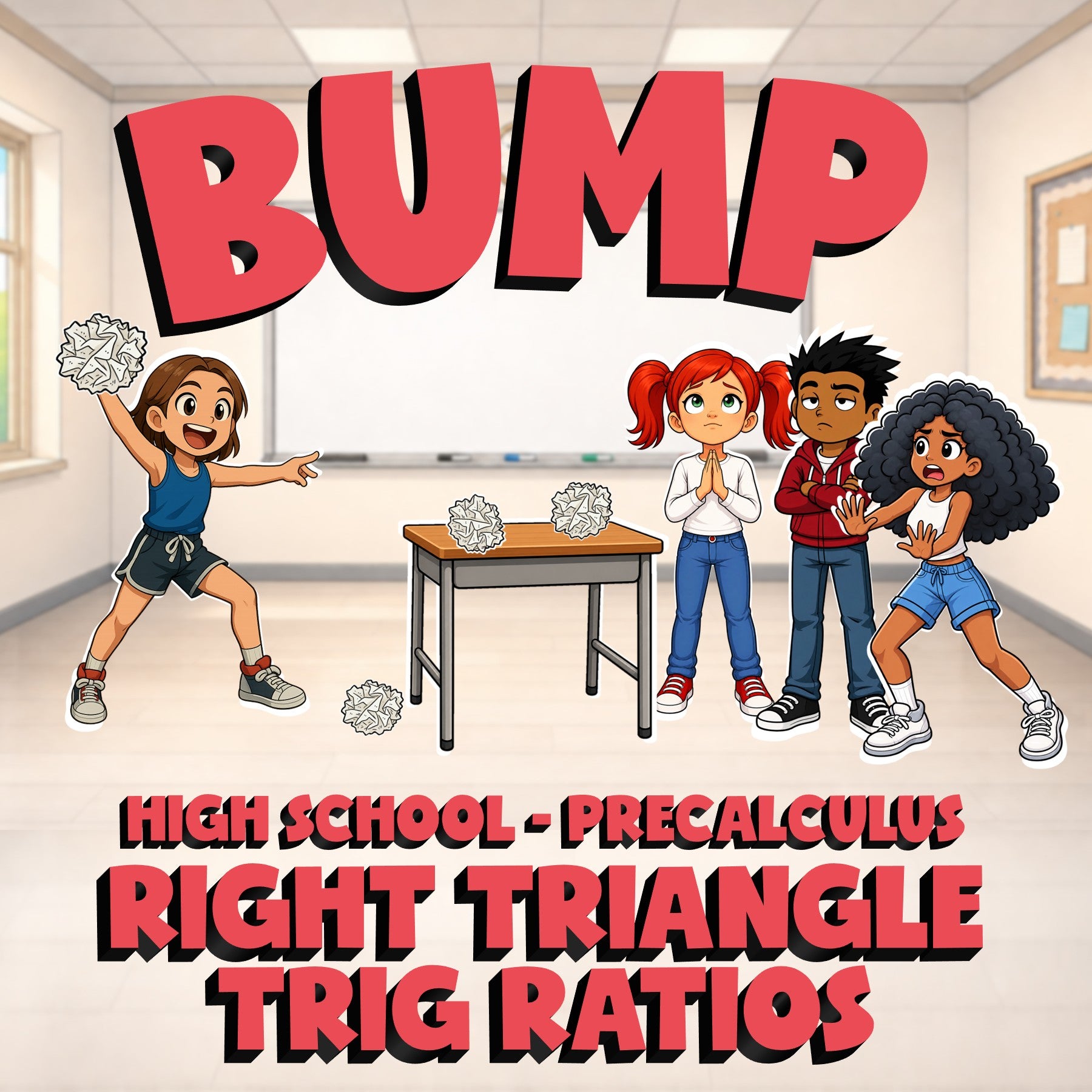 Right Triangle Trig Ratios BUMP Math Game - No Prep PreCalculus Review Activity