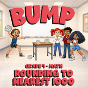 Rounding to Nearest 1000 BUMP Math Game - No Prep Grade 4 Review Activity