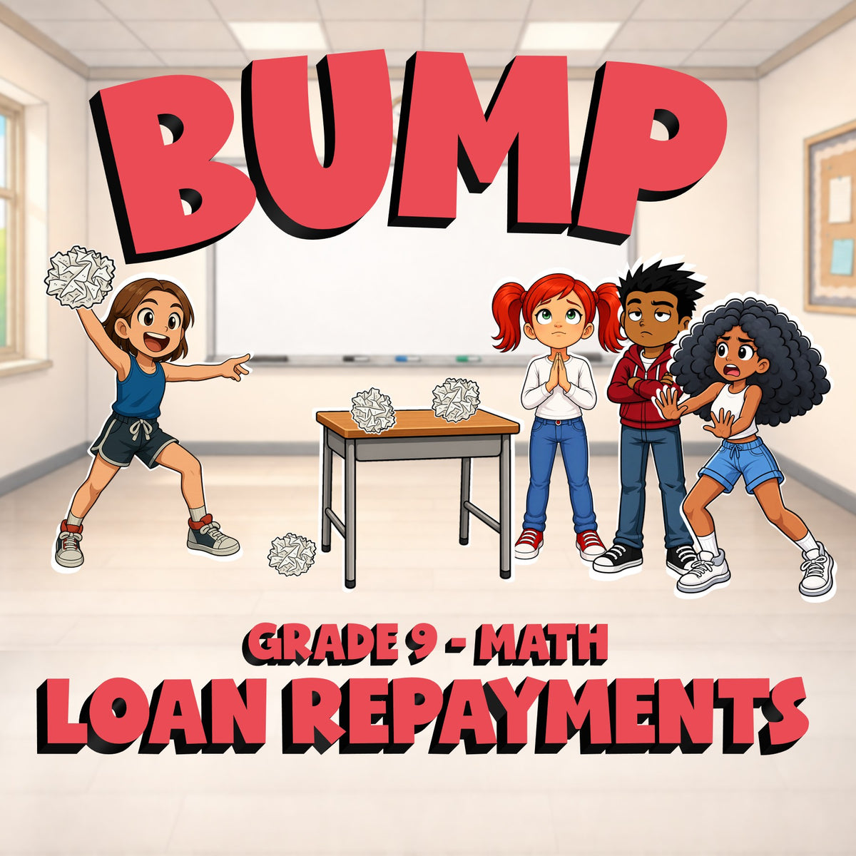 Loan Repayments BUMP Math Game - No Prep Grade 9 Review Activity