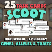 Genes, Alleles & Traits SCOOT TASK CARDS Science Game - No Prep AP Biology