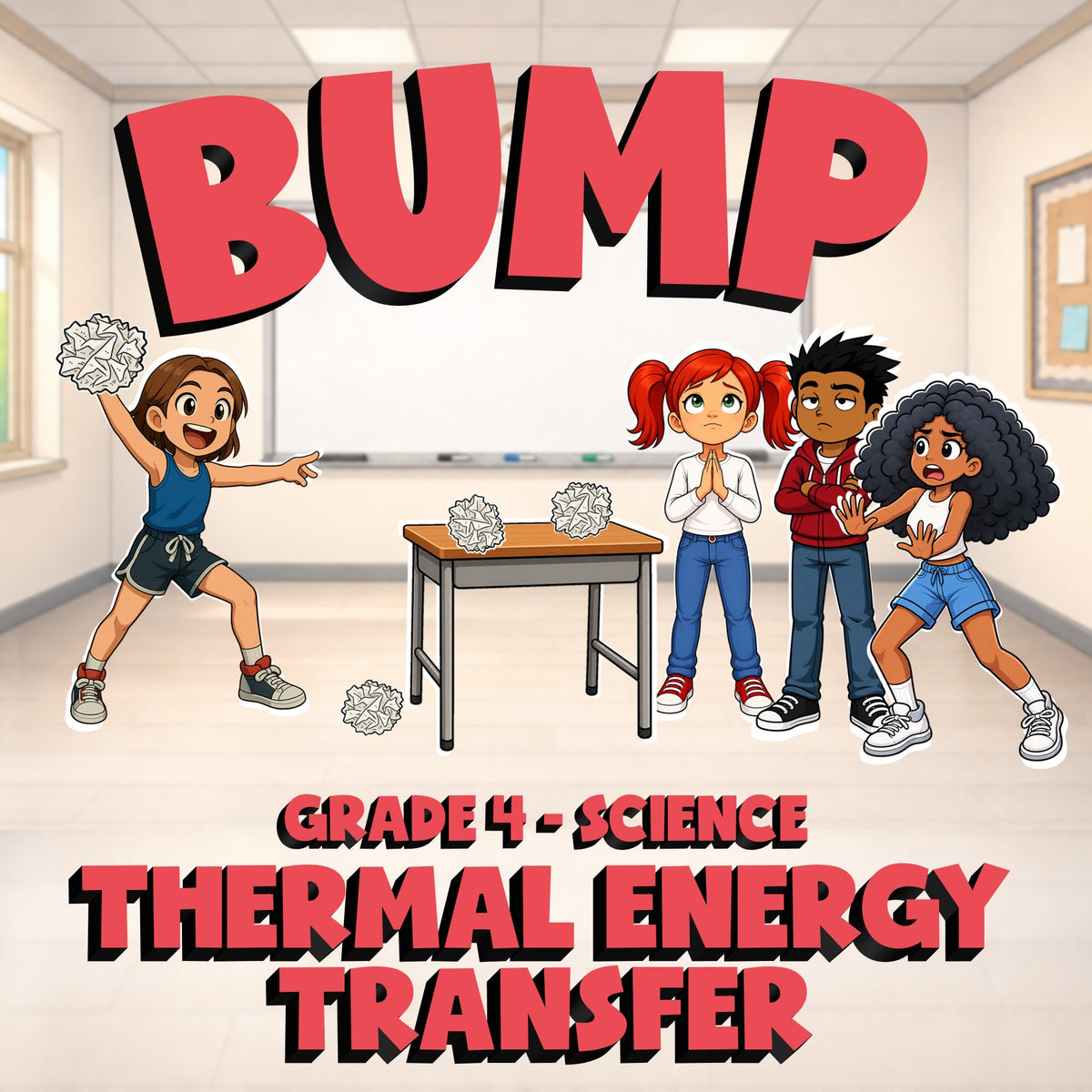 Thermal Energy Transfer BUMP Science Game - No Prep Grade 4 Review Activity