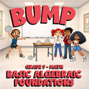 Basic Algebraic Foundations BUMP Math Game - No Prep Grade 9 Review Activity