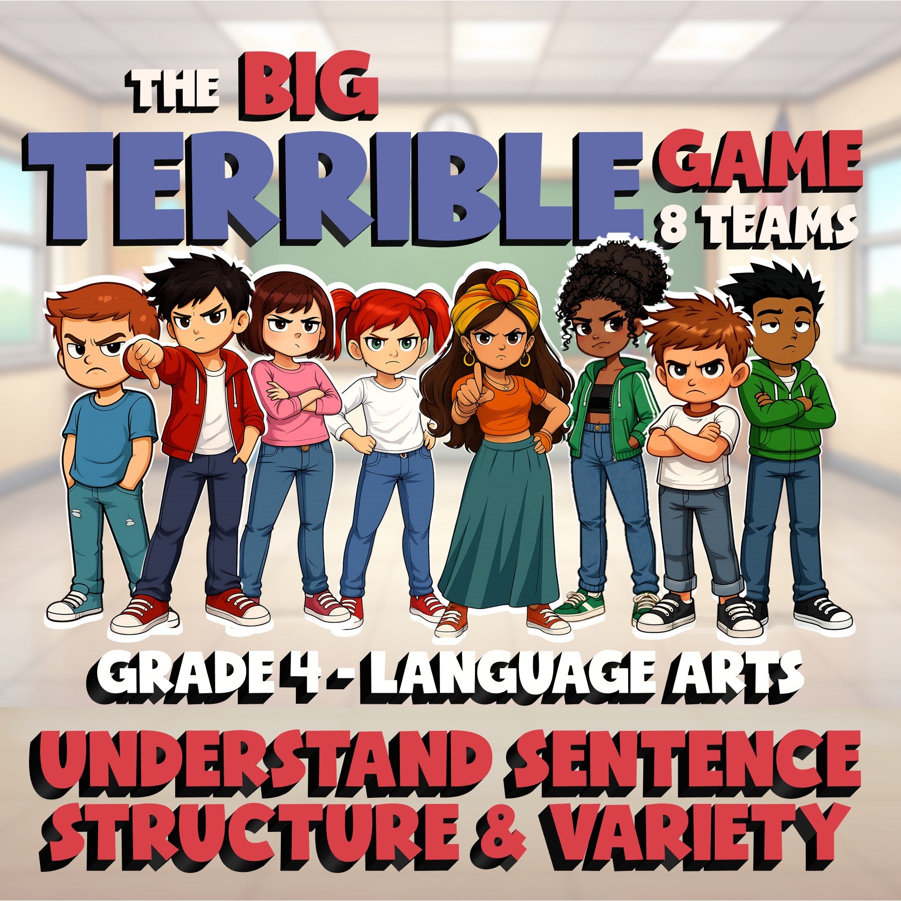 Understand Sentence Structure & Variety BIG TERRIBLE GAME - Grade 4 ELA Review